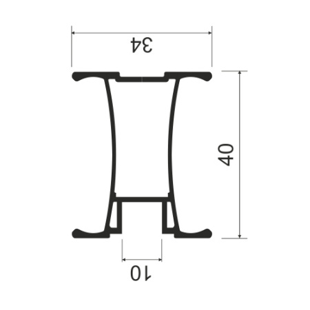 Профиль вертикальный симметричный MS155 Серебро (A00)